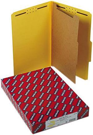 Smead 18734 Pressboard Classification Folders, Legal, Four-Section, Yellow, 10/Box