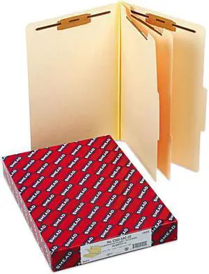 Smead 19000 Manila Classification Folders with 2/5 Right Tab, Legal, Six-Section, 10/Box