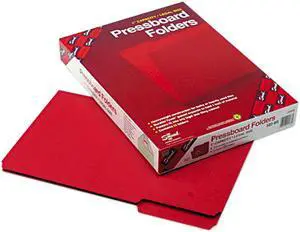 Smead 22538 Recycled Folder, One Inch Expansion, 1/3 Top Tab, Legal, Bright Red, 25/Box