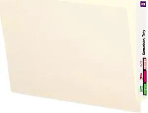 Smead 24109 Folders, Straight Cut, Reinforced End Tab, Letter, Manila, 100/Box