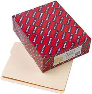 Smead 24134 Folders, 1/3 Cut Assorted, Reinforced End Tab, Letter, Manila, 100/Box