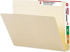 Smead 24190 Conversion File Folders, Straight Cut Top Tab, Letter, Manila, 100/Box