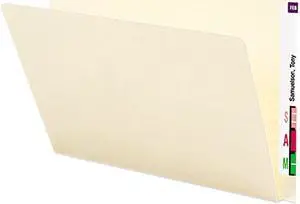 Smead 24250 Folders, Straight Cut, Single-Ply Extended End Tab, Letter, Manila, 100/Box