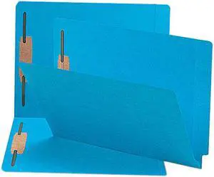 Smead 25040 Two-Inch Capacity Fastener Folders, Straight Tab, Letter, Blue, 50/Box
