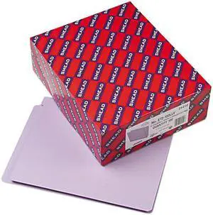 Smead 25410 Colored File Folders, Straight Cut Reinforced End Tab, Letter, Lavender, 100/Box