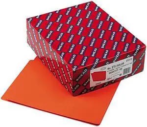 Smead 25510 Colored File Folders, Straight Cut, Reinforced End Tab, Letter, Orange, 100/Box