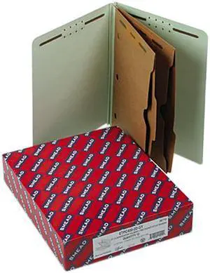 Smead 26710 Pressboard End Tab Classification Folder, Pockets, Letter, Six-Section, 10/Box