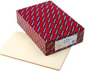 Smead 27250 Folders, Straight Cut, Single-Ply Extended End Tab, Legal, Manila, 100/Box
