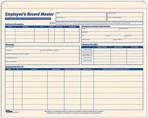 Tops 32801 Employee Record Master File Jacket, 9 1/2 x 11 3/4, 10 Point Manila, 15/Pack