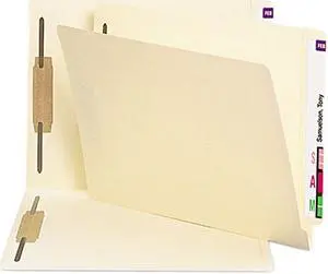 Smead 34116 Antimicrobial Two-Fastener End Tab Folder, Letter, 11 Point Manila, 50/Box