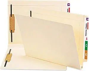 Smead 34276 Heavy W-fold Expansion Folders, Two Fasteners, End Tab, Letter, Manila, 50/Box
