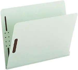 Smead 34715 Two Inch Expansion Folder, Two Fasteners, End Tab, Letter, Gray Green, 25/Box