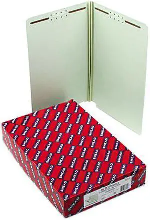 Smead 37715 Two Inch Expansion Folder, Two Fasteners, End Tab, Legal, Gray Green, 25/Box
