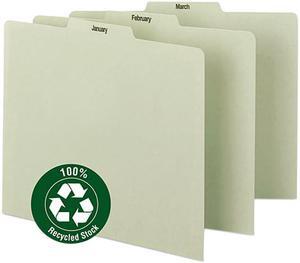 Smead 50365 Recycled Top Tab File Guides, Monthly, 1/3 Tab, Pressboard, Letter, 12/Set