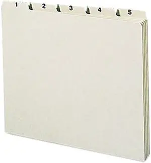 Smead 50369 Recycled Top Tab File Guides, Daily, 1/5 Tab, Pressboard, Letter, 31/Set
