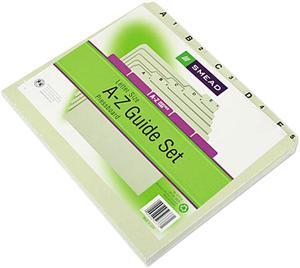 Smead 50376 Recycled Top Tab File Guides, Alpha, 1/5 Tab, Pressboard, Letter, 25/Set