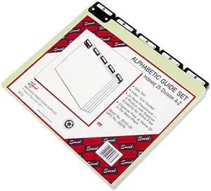 Smead 50576 Green Recycled Top Tab Guides, Alpha, 1/5 Tab, Pressboard, Letter, 25/Set