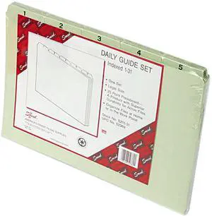 Smead 52369 Recycled Top Tab Guides, Daily, 1/5 Tab, Pressboard, Legal, 31/Set
