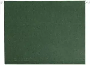 Smead 64010 Hanging File Folders, Untabbed, 11 Point Stock, Letter, Green, 25/Box
