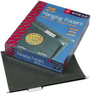 Smead 64055 Hanging Folders, 1/5 Tab, 11 Point Stock, Letter, Green, 25/Box