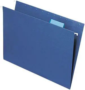 Smead 64057 Hanging File Folders, 1/5 Tab, 11 Point Stock, Letter, Navy, 25/Box