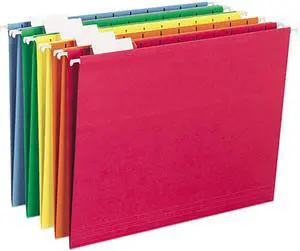 Smead 64059 Hanging File Folders, 1/5 Tab, 11 Point Stock, Letter, Assorted Colors, 25/Box