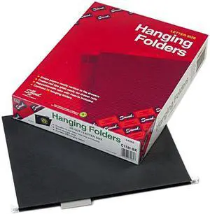 Smead 64062 Hanging File Folders, 1/5 Cut, 11 Point Stock, Letter, Black, 25/Box