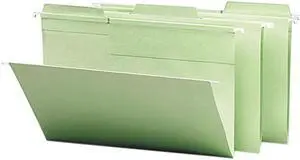 Smead 64083 FasTab Hanging File Folders, 1/3 Tab, Legal, Moss Green, 20/Box