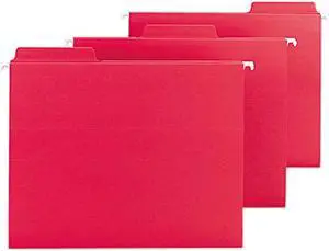 Smead 64096 FasTab Hanging File Folders, Letter, Red, 20/Box