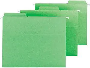 Smead 64098 FasTab Hanging File Folders, Letter, Green, 20/Box