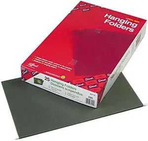 Smead 64110 Hanging File Folders, Untabbed, 11 Point Stock, Legal, Green, 25/Box