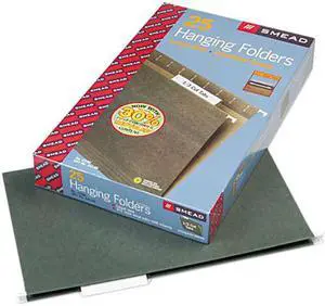 Smead 64135 Hanging Folders, 1/3 Tab, 11 Point Stock, Legal, Green, 25/Box