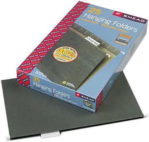 Smead 64155 Hanging File Folders, 1/5 Tab, 11 Point Stock, Legal, Green, 25/Box