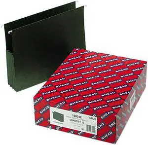 Smead 64220 3 1/2 Inch Hanging File Pockets with Sides, Letter, Standard Green, 10/Box