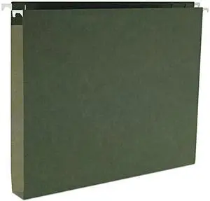 Smead 64239 1" Capacity Box Bottom Hanging File Folders, Letter, Green, 25/Box