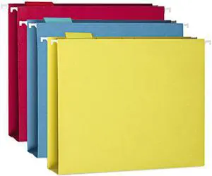 Smead 64264 Two Inch Capacity Box Bottom Hanging Folders, Letter, Assorted, 25/Box