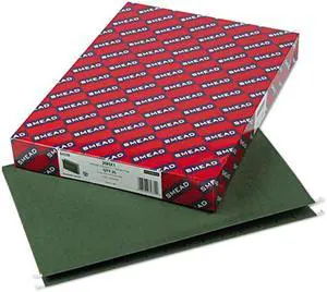Smead 64339 One Inch Capacity Box Bottom Hanging File Folders, Legal, Green, 25/Box
