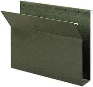 Smead 65090 Two Inch Capacity Box Bottom Hanging File Folders, Letter, Green, 25/Box