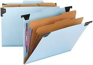 Smead 65115 Six Section Hanging Classification Folder, Pressboard/Kraft, Letter, Blue
