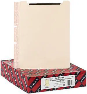 Smead 68027 Manila Self-Adhesive End/Top Tab Folder Dividers, Two Fasteners, Letter, 100/Box