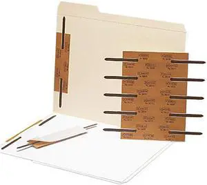Smead 68215 Reinforced Adhesive Steel Paper Fasteners, Two Inch Capacity, Brown, 100/Box