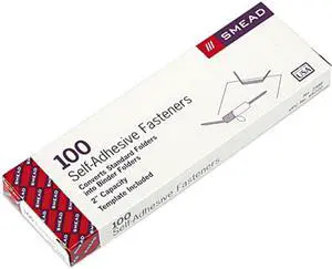 Smead 68220 Standard Adhesive Steel Paper File Fasteners, Two Inch Capacity, Brown, 100/Box