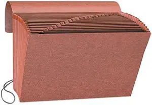 Smead 70318 Heavy-Duty A-Z Expanding File, 21 Pocket, Letter, Leather-Like Redrope