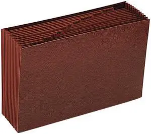 Smead 70490 Jan-Dec Open Expanding File, 12 Pocket, Legal, Leather-Like Redrope
