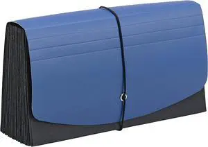 Handy File w/ Pockets for Checks, 21 Sections, 1/2-Cut Tab, Blue/Black