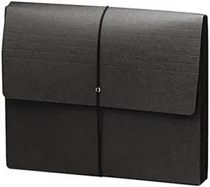 Smead 71119 Extra-Wide Five Inch Expansion Wallets, 12 3/8 x 10, Black, 10/Box