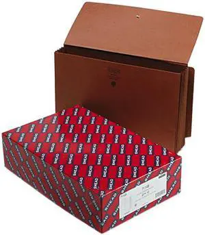 Smead 71148 5 1/4 Inch Expansion End Tab Wallets, Straight Tab, Legal, Redrope, 10/Box
