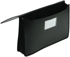 Smead 71510 Premium 5 1/4 Inch Expansion Wallets, Poly, Legal, Black