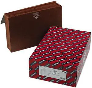 Smead 72475 5 1/4 Inch Expansion Wallets with Cord, Six Pocket, Redrope, Legal, 10/Box