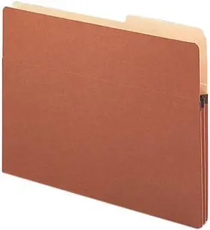 Smead 73085 1 3/4 Inch Expansion Drop Front Pocket, 2/5 Tab, Letter, Manila/Redrope, 25/Box